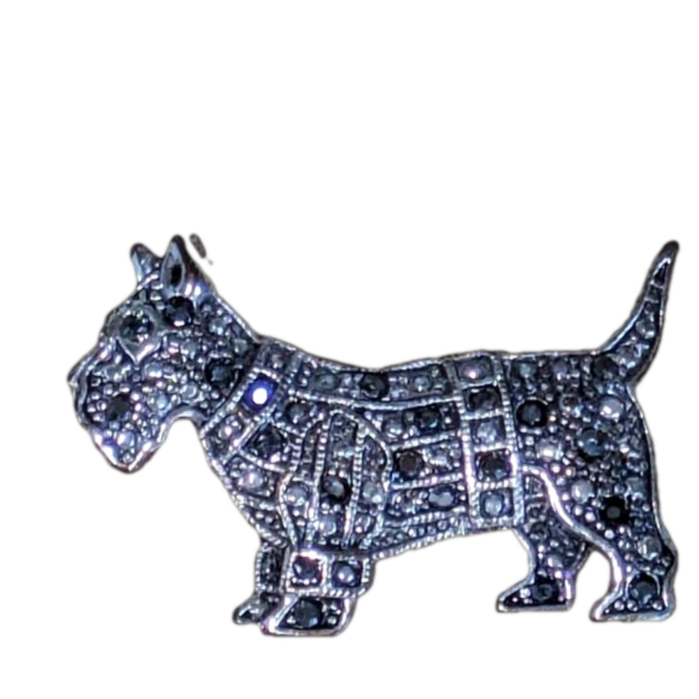 Scott Dog Brooch with bling. Very good condition